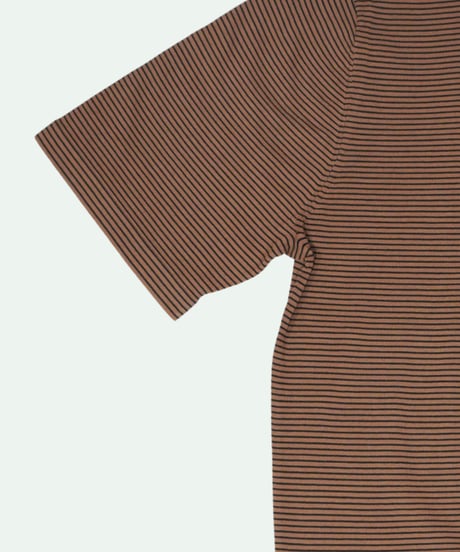 Tutto ／  コットン ボーダー クルーネック Brown × Black
