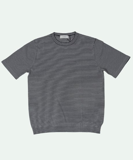 Tutto ／  コットン ボーダー クルーネック Black × White