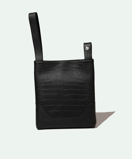 PELLE MORBIDA ／ エンボス ワンハンドル バッグ  S BLACK