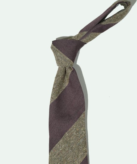 TIE YOUR TIE ／ シルク ウール SettePieghe ストライプ ネクタイ WINE×BROWN