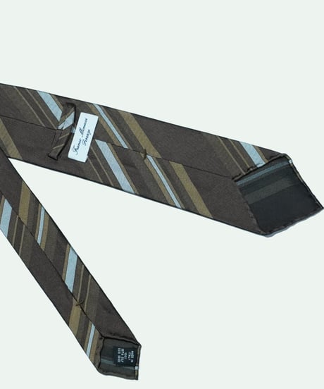 TIE YOUR TIE 〈Frannco Minucci〉 ／ シルク BobSfoderato ストライプ ネクタイ BROWN