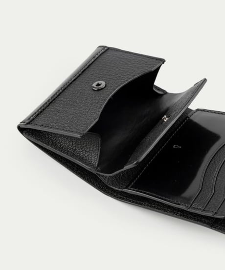 【予約】ETiAM ／  シェルコードバン 三つ折り財布 Prior Black