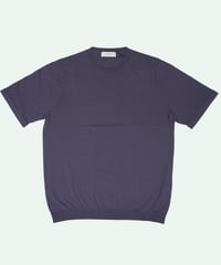 Tutto ／  コットン ボーダー クルーネック Purple × Navy