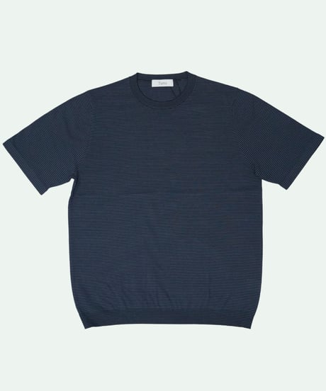 Tutto ／  コットン ボーダー クルーネック Navy × Black