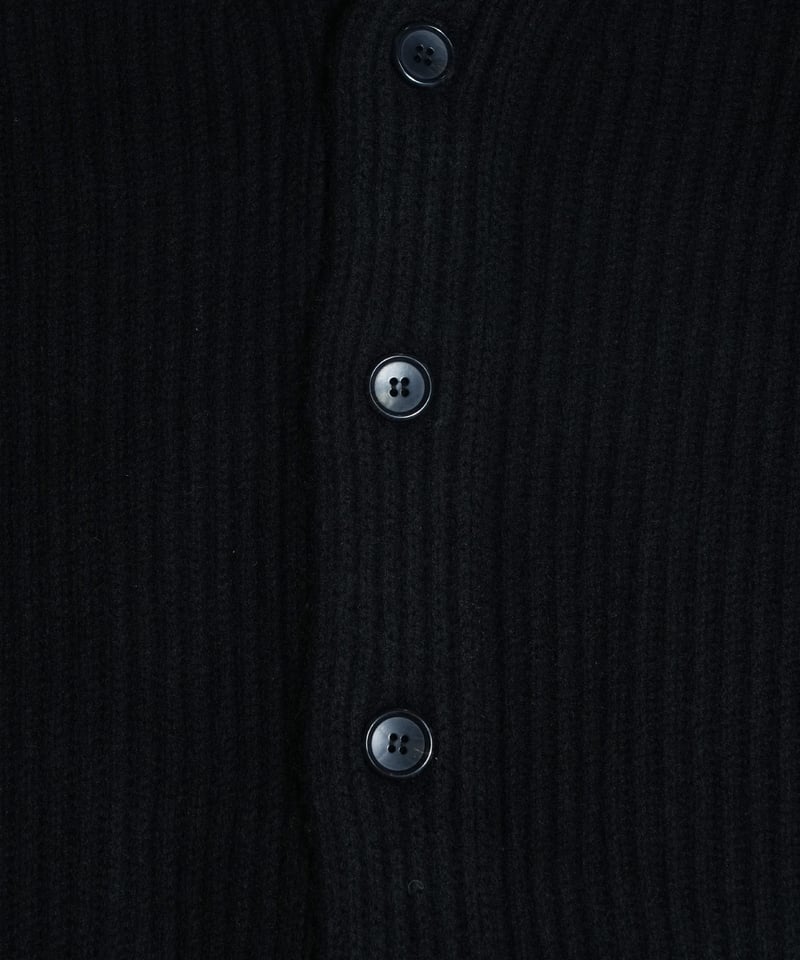 Tutto ／ ウールカシミヤ ショールカラーニット BLACK | Tiamo