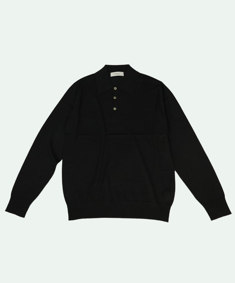 03M808◯ Callaway メリノウール100% 長袖 ニット ポロシャツ シーアイランドコットン ロングスリーブ ニット ポロシャツ