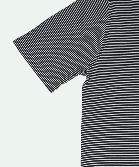 Tutto ／  コットン ボーダー クルーネック Black × White