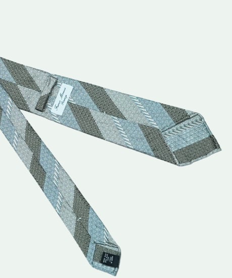 TIE YOUR TIE 〈Frannco Minucci〉 ／ シルク BobSfoderato ストライプ ネクタイ GREY×SAX