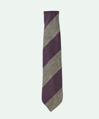 TIE YOUR TIE ／ シルク ウール SettePieghe ストライプ ネクタイ WINE×BROWN