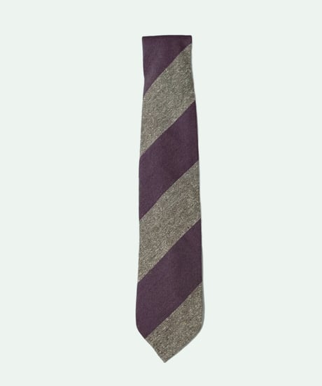 TIE YOUR TIE ／ シルク ウール SettePieghe ストライプ ネクタイ WINE×BROWN