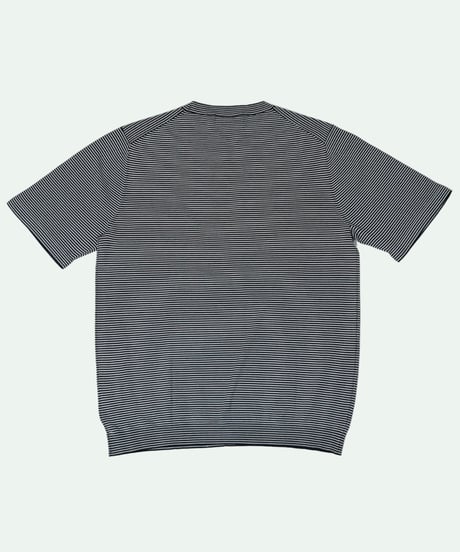 Tutto ／  コットン ボーダー クルーネック Black × White