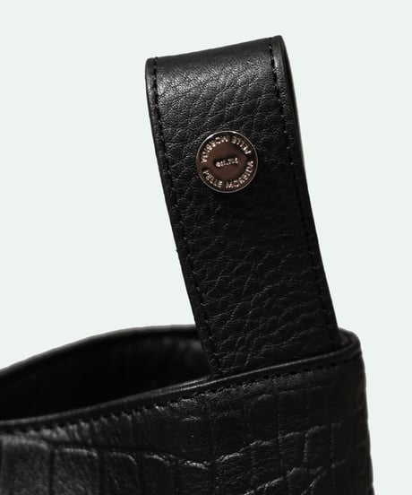 PELLE MORBIDA ／ エンボス ワンハンドル バッグ  S BLACK