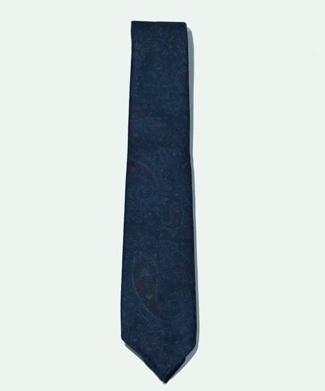 TIE YOUR TIE 〈Frannco Minucci〉 ／ シルク プリント BobSfoderato ペイズリーネクタイ NAVY