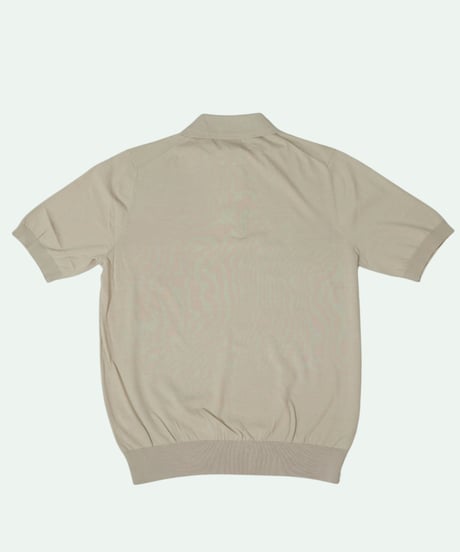 Tutto ／  コットン ニットポロシャツ Grey Beige