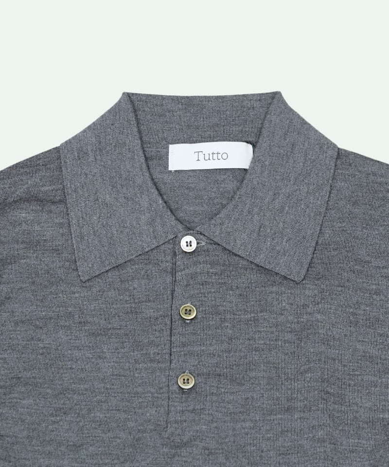 ほぼ未使用✨　23区　homme ダークグレー　ウール　モヘヤ　ヘリンボーン Tutto ／ ウール ニット ポロ GREY | Tiamo La Online