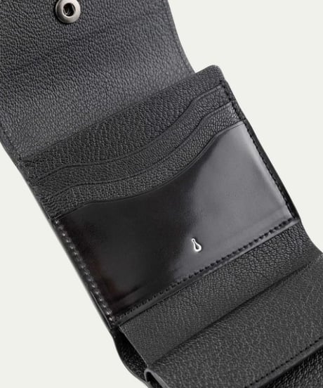 【予約】ETiAM ／  シェルコードバン 三つ折り財布 Prior Black