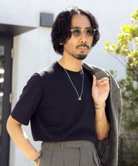 Tutto ／  コットン ボーダー クルーネック Navy × Black
