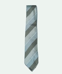TIE YOUR TIE 〈Frannco Minucci〉 ／ シルク BobSfoderato ストライプ ネクタイ GREY×SAX