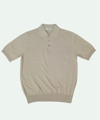 Tutto ／  コットン ニットポロシャツ Grey Beige