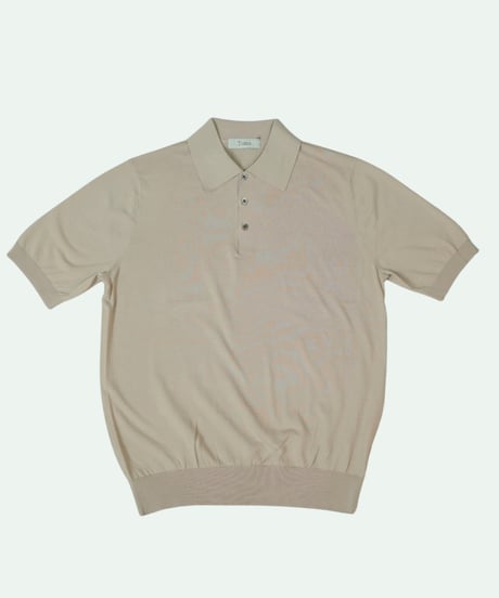 Tutto ／  コットン ニットポロシャツ Grey Beige