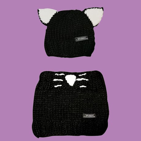 CAT-KNIT CAP＆NECK WARMERS