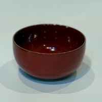 漆器のスープボウル　オレンジ