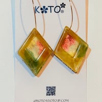 西陣織ピアス　オレンジ