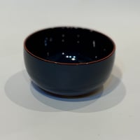 漆器のスープボウル　青