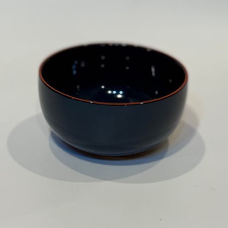 漆器のスープボウル　青