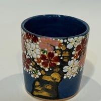 陶器の湯呑み　夜桜