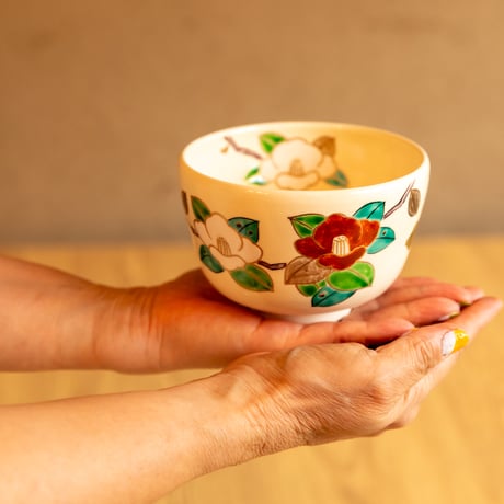 京焼　抹茶椀　椿