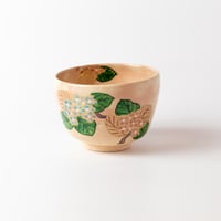 京焼　抹茶椀　紫陽花