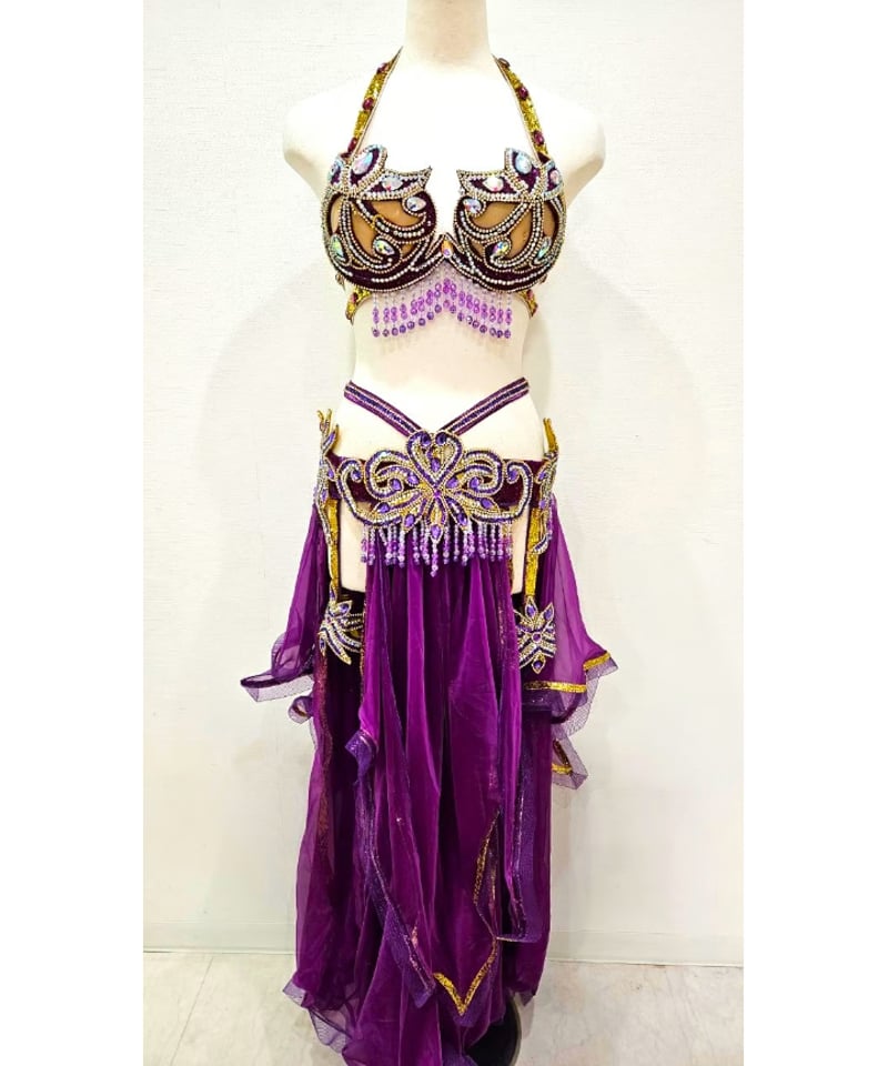 【ベリーダンス用 オリエンタル衣装 エジプト製】ピンクパープル ブラック オリエンタル衣装（パープル） | ShaznaBelly