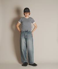バルーンウォッシュストレートワイドデニム