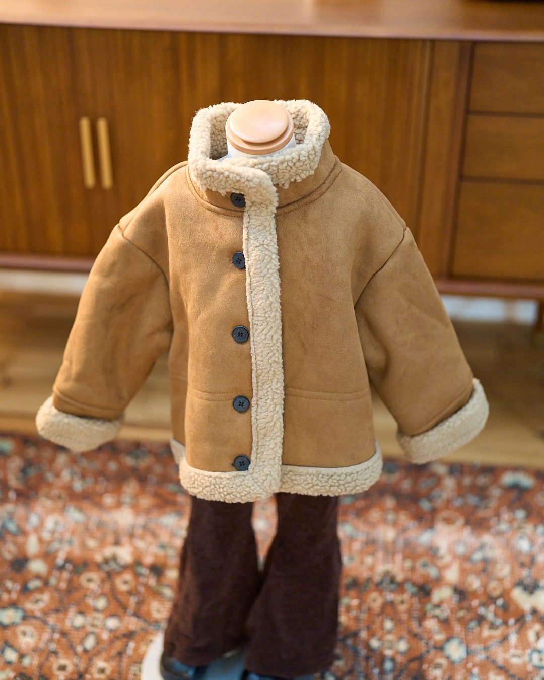 ジャケット・アウター ollun boa suede combination coat mocha boa suède jacket | BULL SHOP