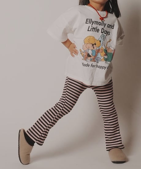 boarder flare pants　pink