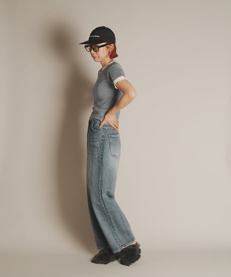 バルーンウォッシュストレートワイドデニム