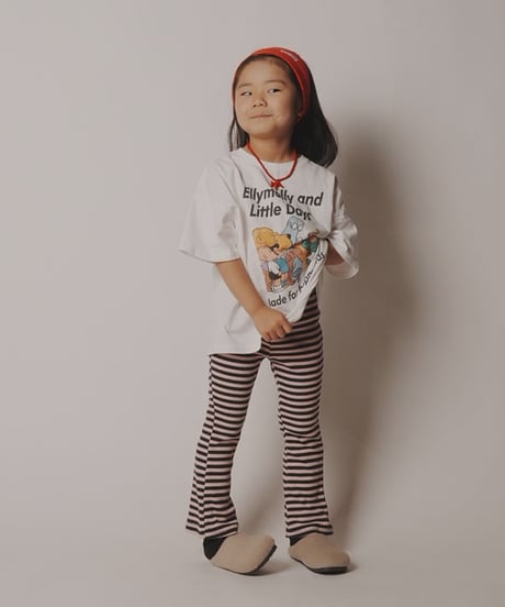 boarder flare pants　pink