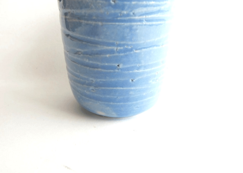 信楽焼のミニ骨壷 ここいろ あおぞら Sサイズ 約30ml 陶器製 ミニ 骨壺