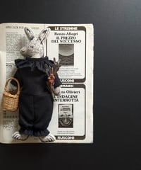 MY BUNNY　pierrot romper / black
