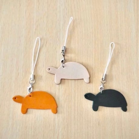 【受注生産】名入れオプション：リクガメの革キーホルダー