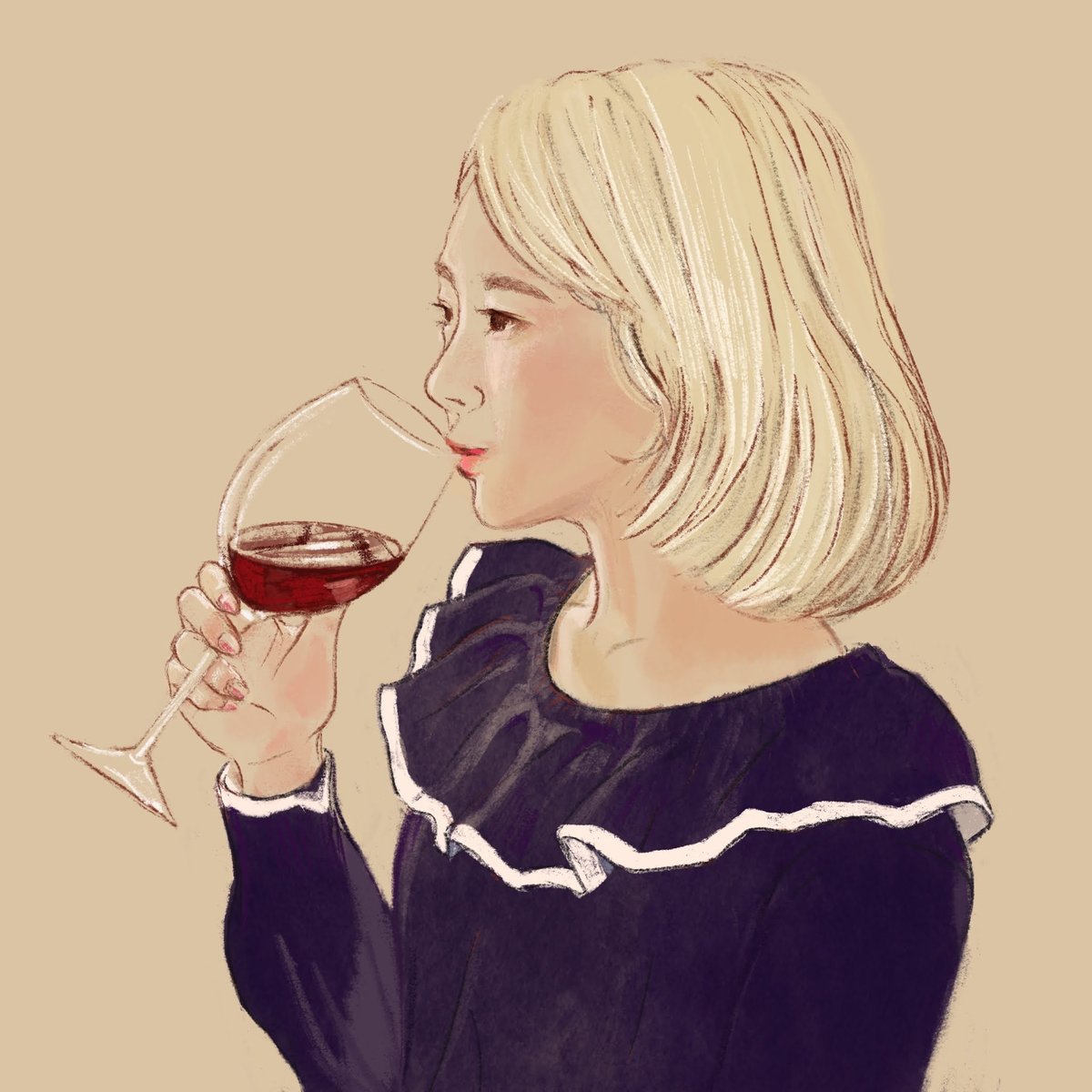 期間限定セール/ ムードな雰囲気似顔絵(1人) | 絵とドローイング