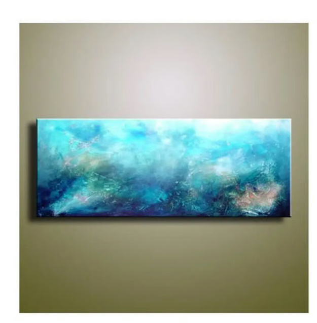 海外輸入 モダンアート 抽象画 (120x50cm x1 木枠付き) 油絵 手描き