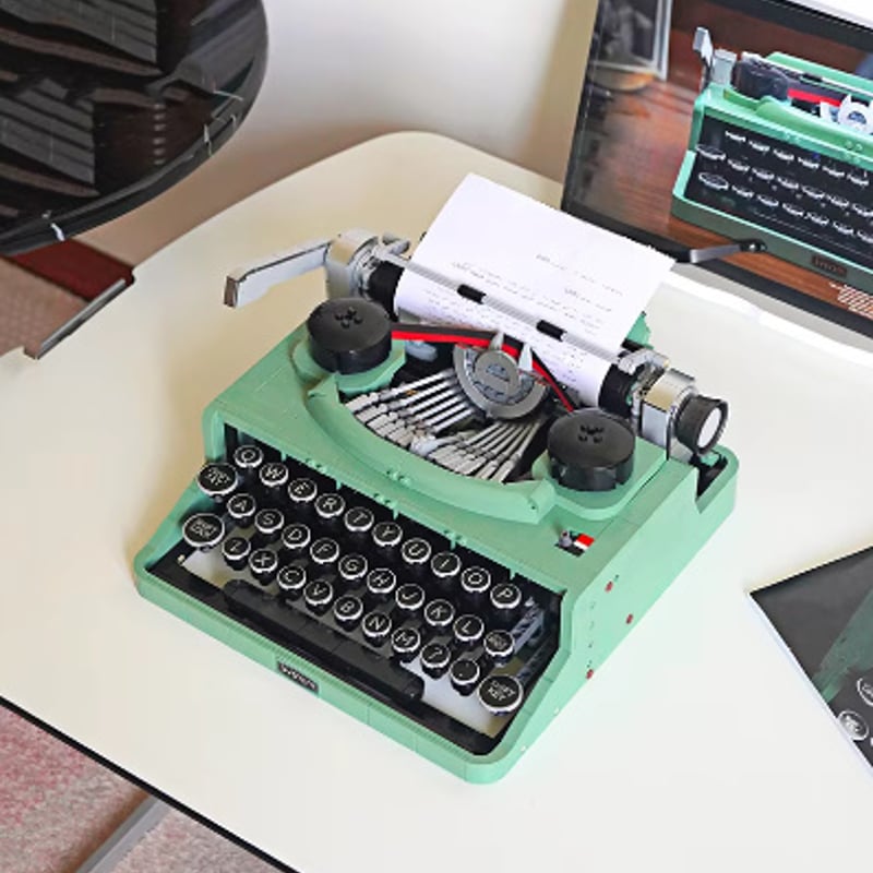 lego互換 21327 タイプライター ノスタルジック レトロ グリーン