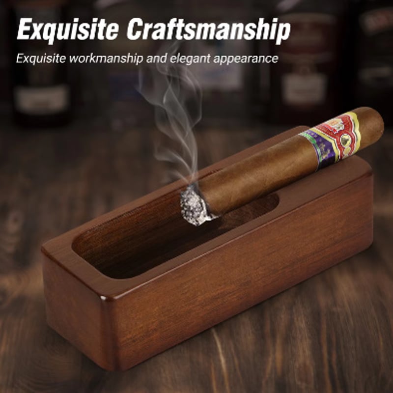 葉巻灰皿 シガーアッシュトレイ 木製 おしゃれ 高級感 葉巻 長方形