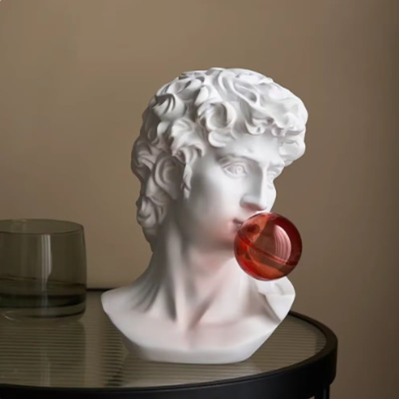 近代アート ガムを膨らました ダビデ像 ルネサンス フィレンツェ