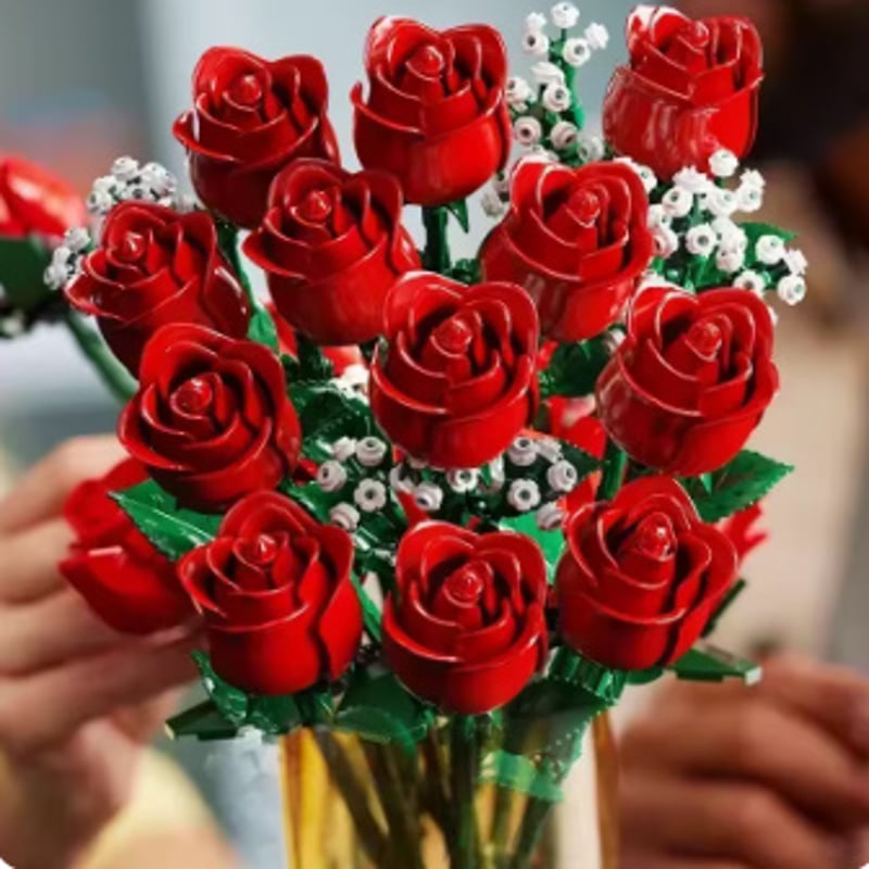 LEGO互換 968ピース バラ 美 愛情 八重咲 ダリヤ 薔薇 ローズ レゴ互換