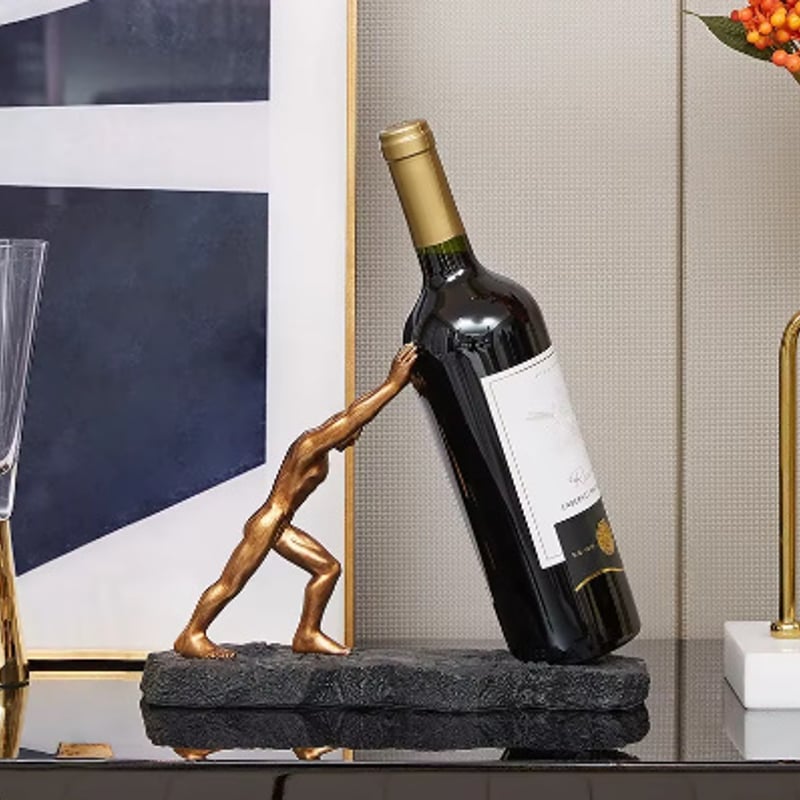 2色展開】ワインラック オブジェ ボトルを支える男 筋肉マン モダン