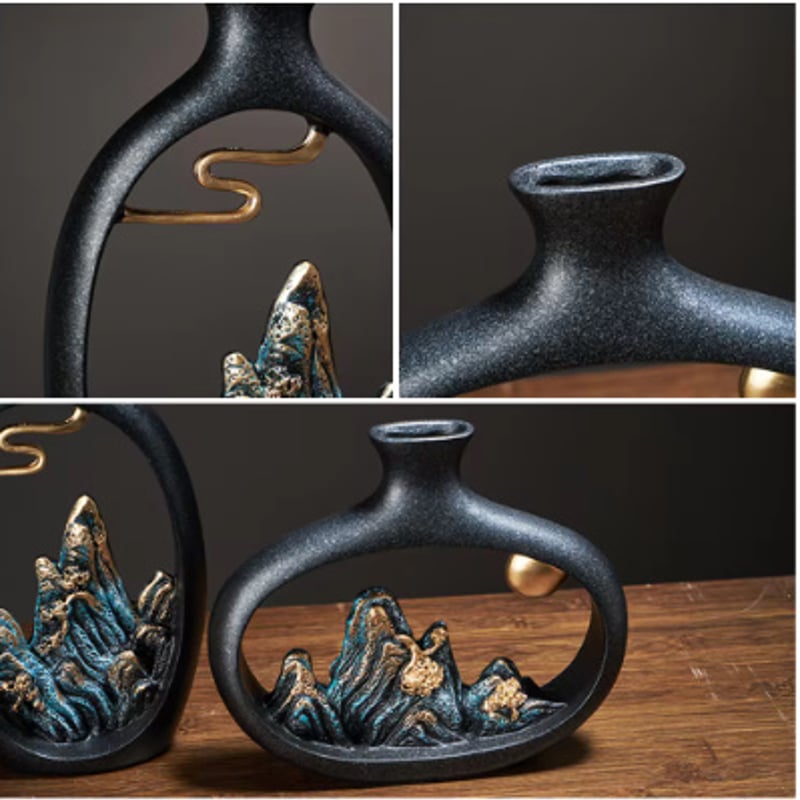 オリエンタル スタイル インテリア レジン フラワーベース 花器 花生け