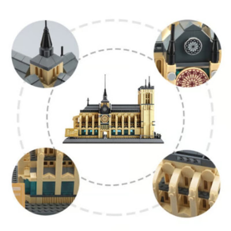 レゴ互換 ノートルダム大聖堂 パリ 1380ピース LEGO風 知育玩具